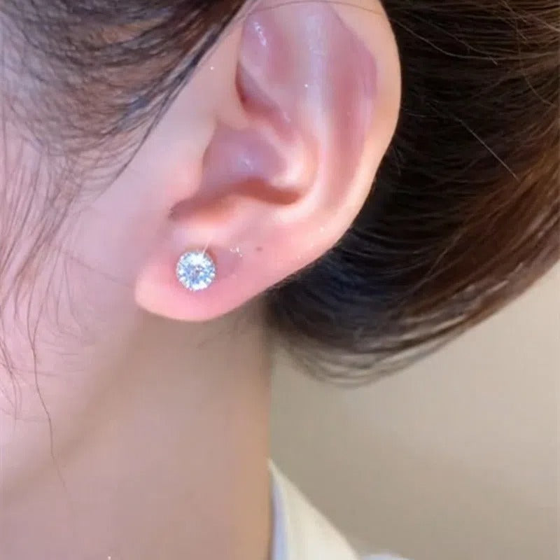 【BUY 1 FREE 1】Grid Two Zircon Stud Earrings