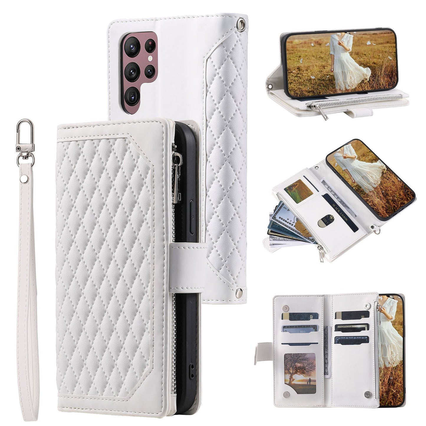 New Zipper Wallet Leather Phone Case for Samsung S Series