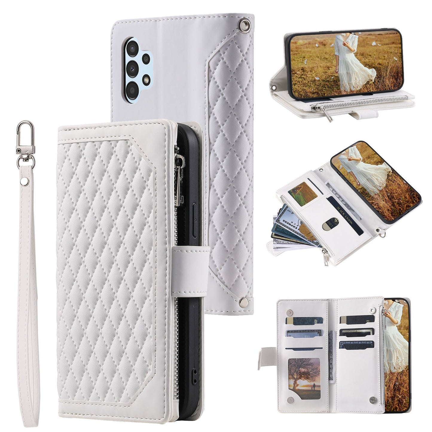 New Zipper Wallet Leather Phone Case for Samsung S Series