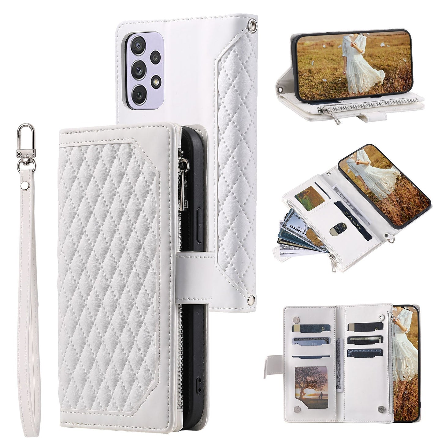 New Zipper Wallet Leather Phone Case for Samsung S Series