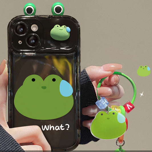 Graffitti Frog Pendant Phone Case With Flip Mirror For #iPhone
