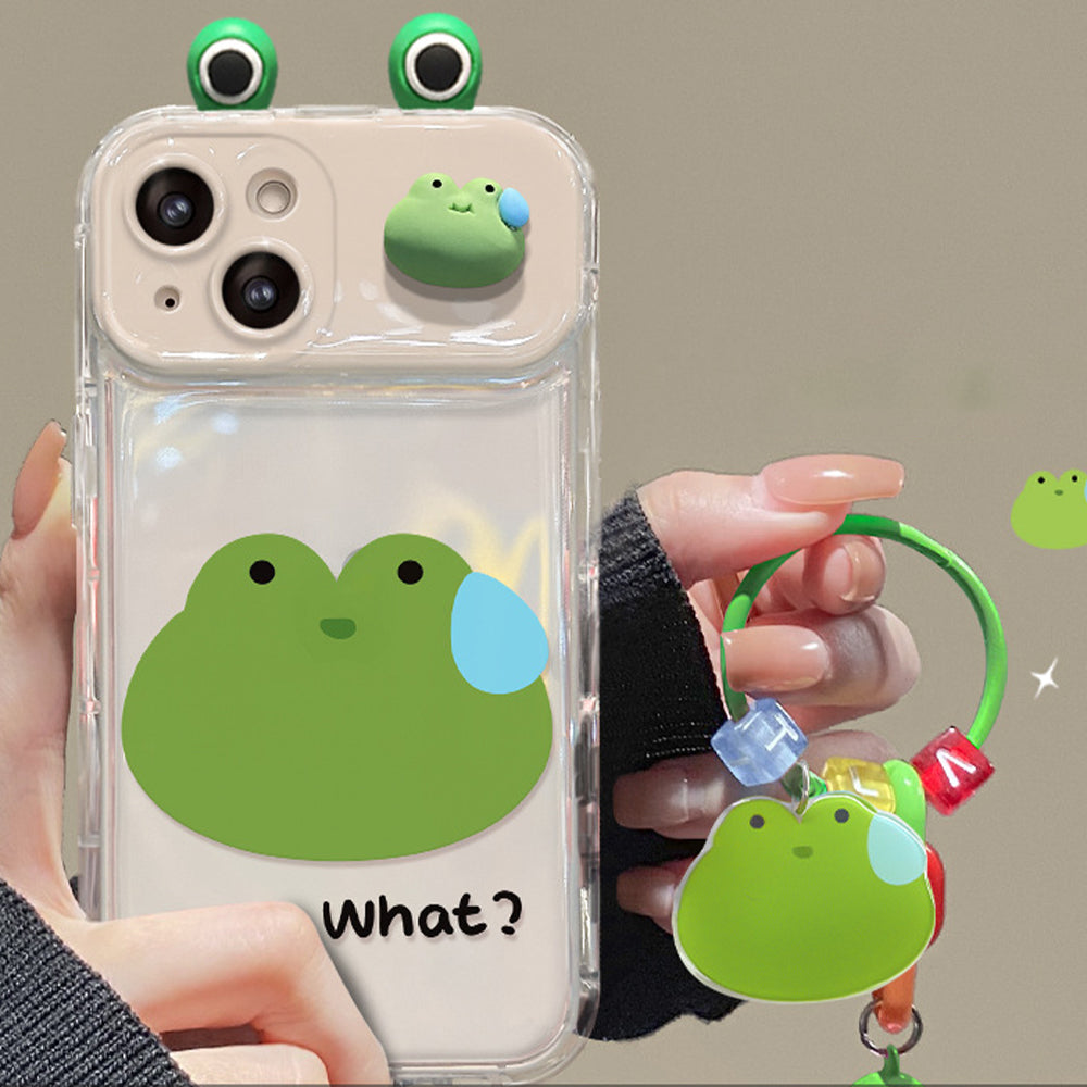 Graffitti Frog Pendant Phone Case With Flip Mirror For #iPhone