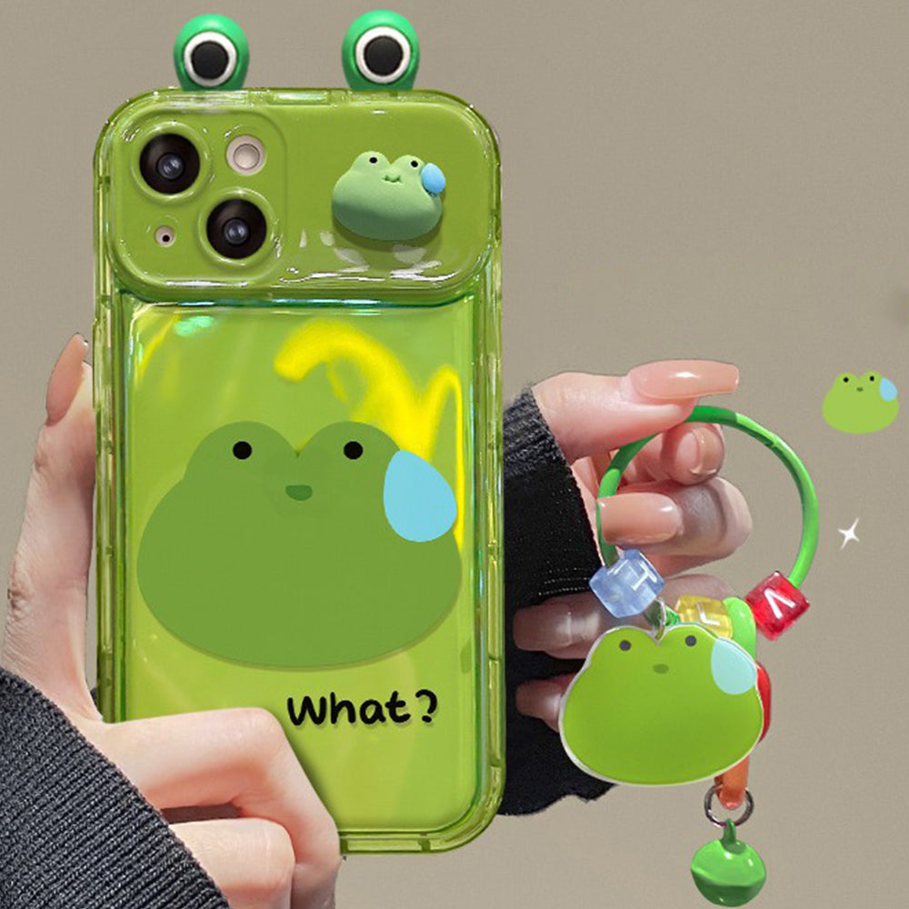 Graffitti Frog Pendant Phone Case With Flip Mirror For #iPhone