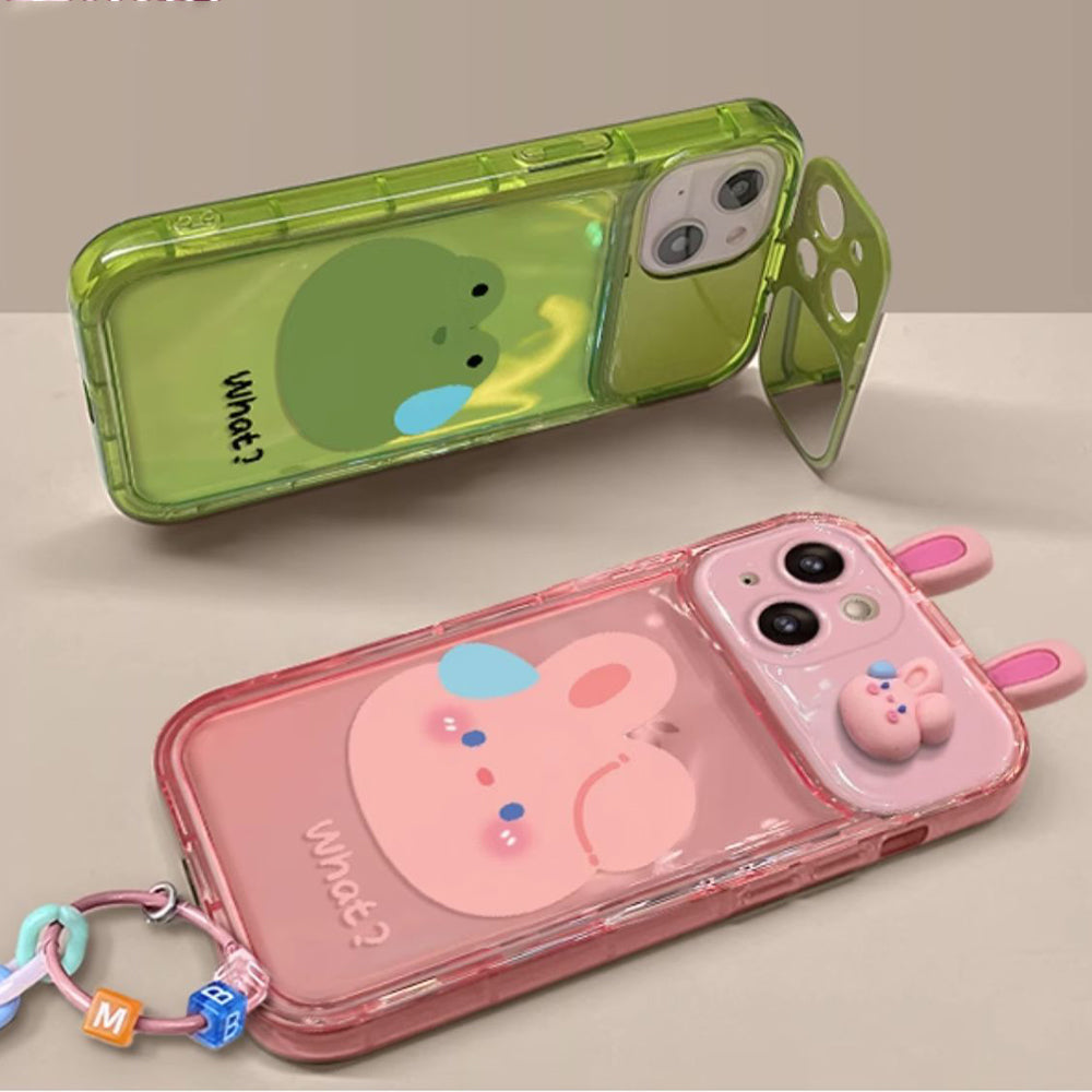Graffitti Frog Pendant Phone Case With Flip Mirror For #iPhone