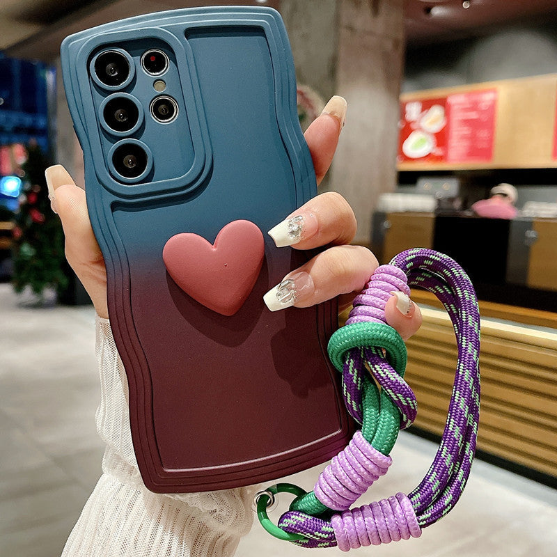 Luxurious Gradient Love Lanyard Phone Case For Samsung