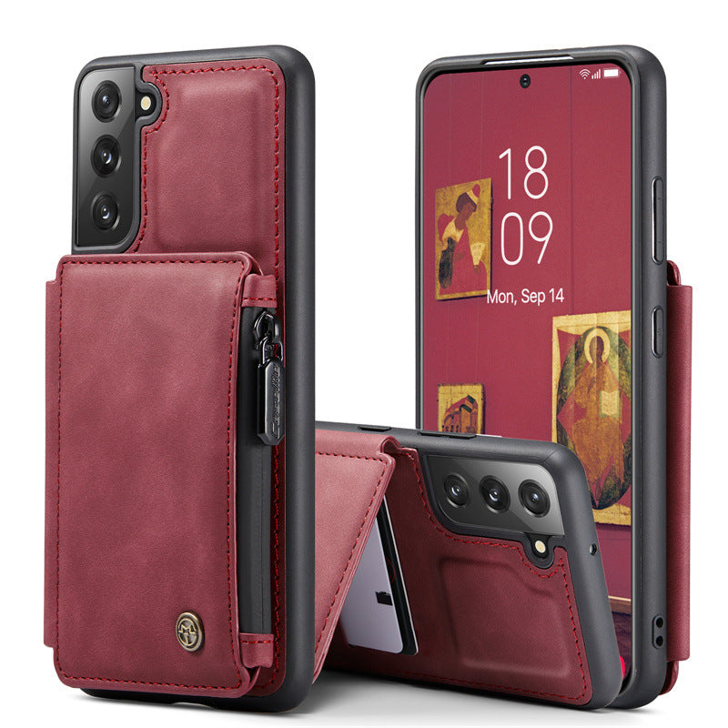Luxury Zipper Flip Anti-theft Brush Phone Case For Samsung A14/A34/A54