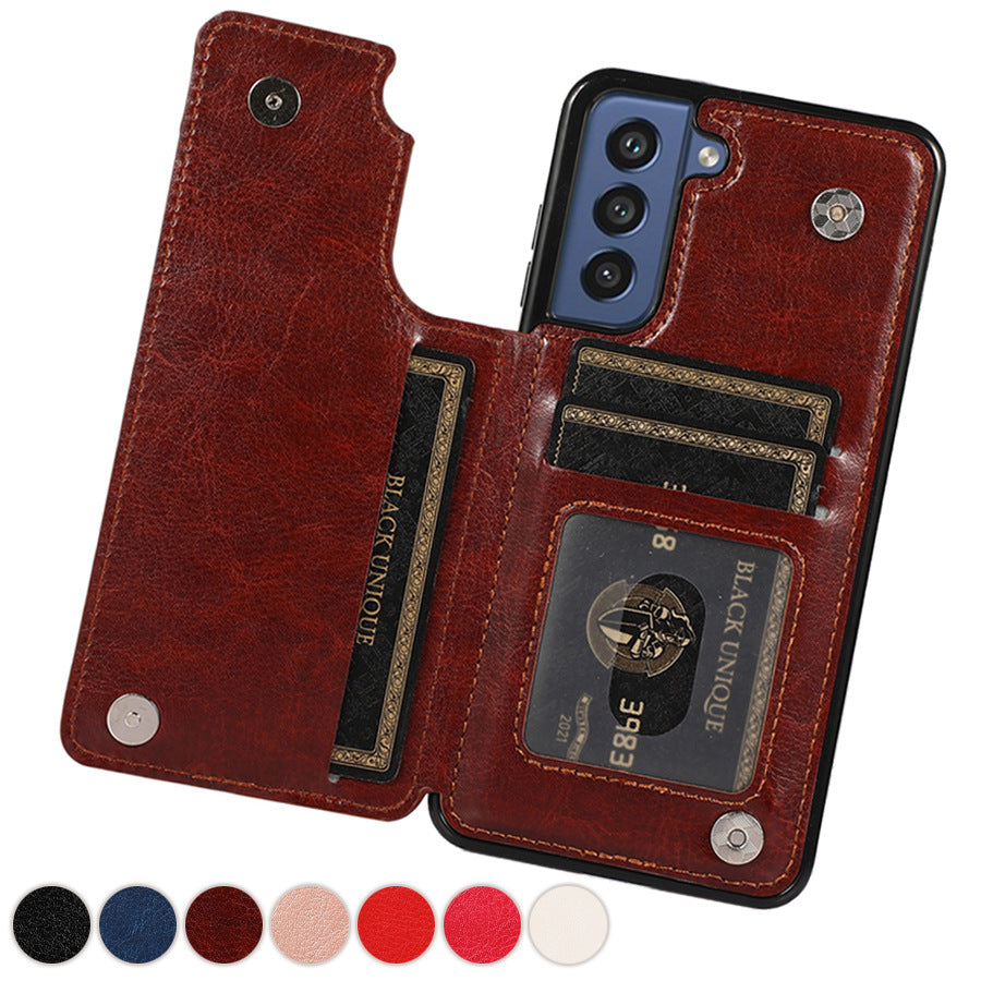 Wallet Double Button Leather Case For Samsung A14/A54