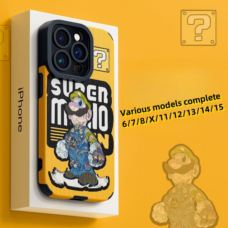 Cartoon Mario Pattern Apple Soft Shell-BUY 1 GET 1 FREE