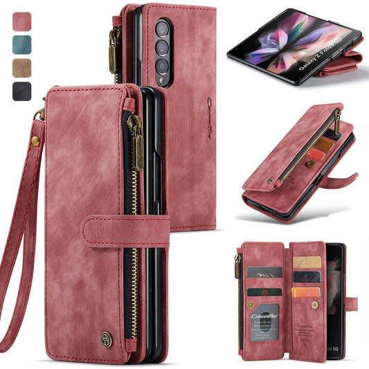 Retro Card Wallet Leather Phone Case For Samsung Z Fold Series