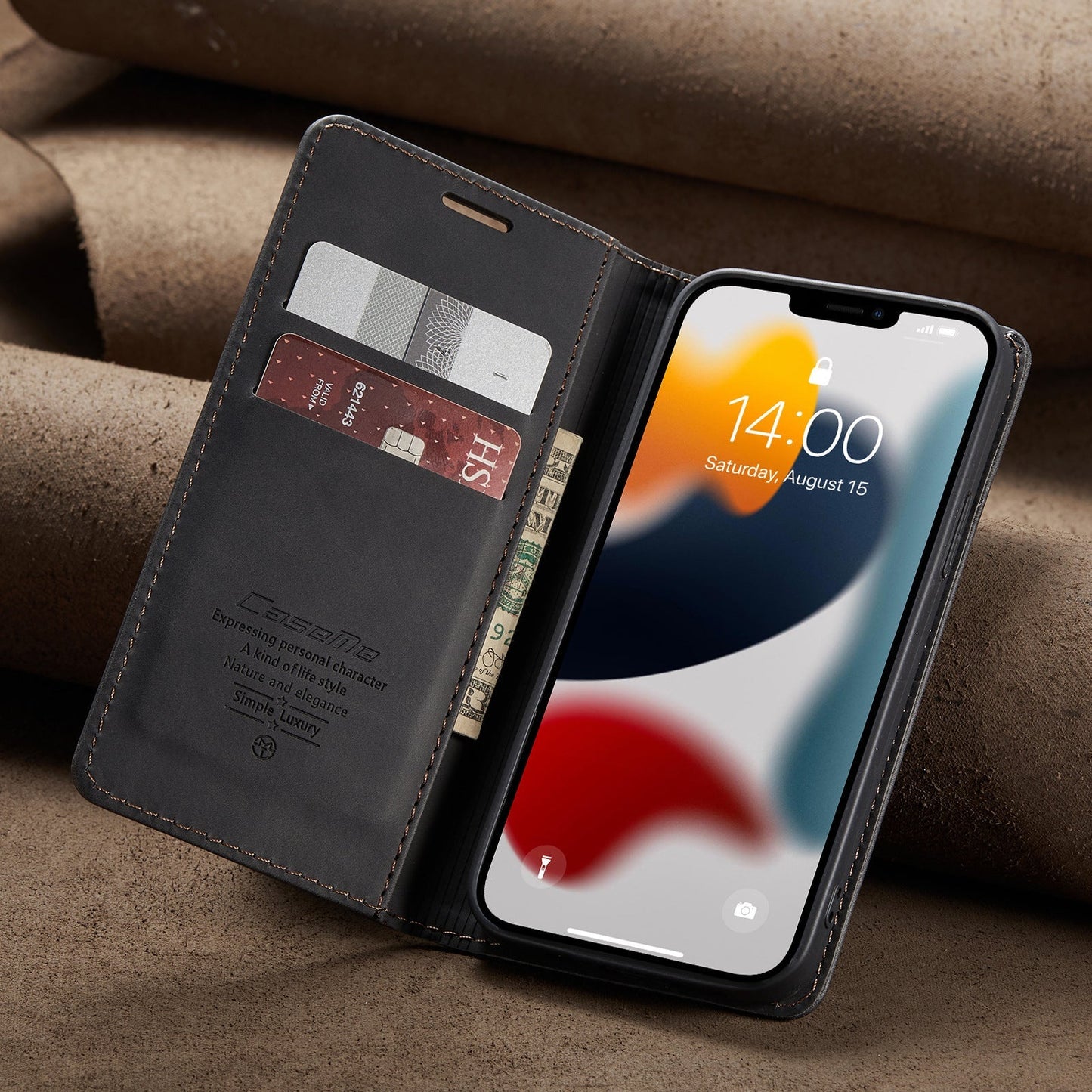 NewHigh Quality Retro Flip Leather Case Protective Cover For iPhone 14Series