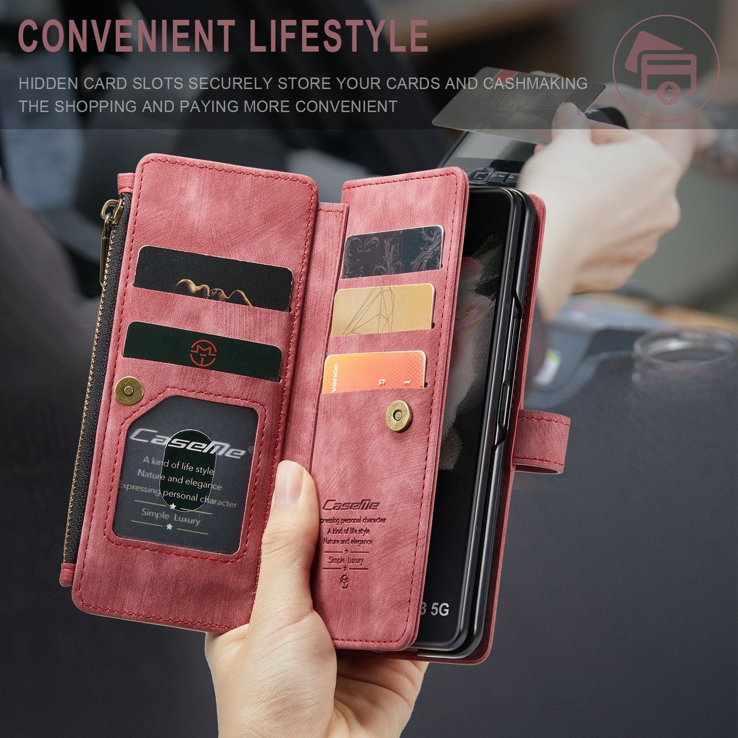 Retro Card Wallet Leather Phone Case For Samsung Z Fold Series