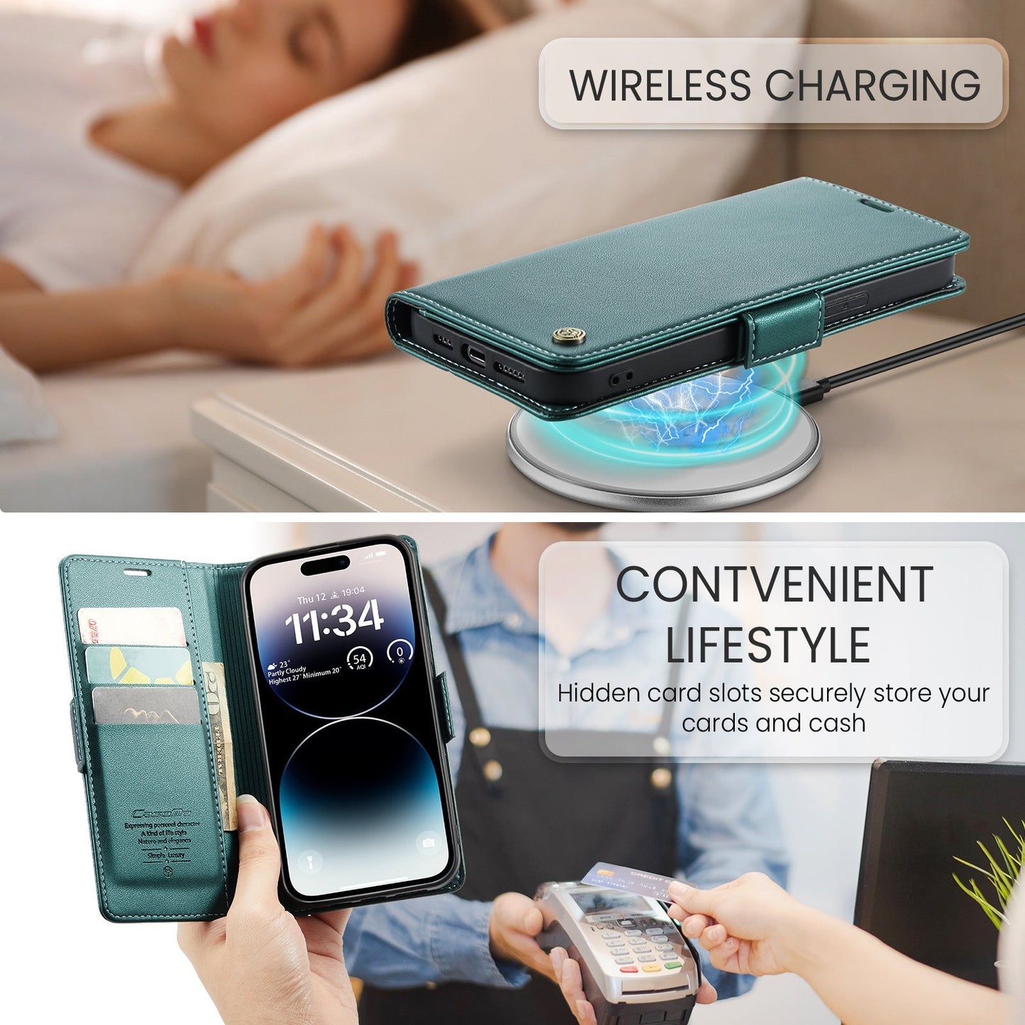 Luxury Anti-theft Brush Flip Leather Phone Case For iPhone 13 Series