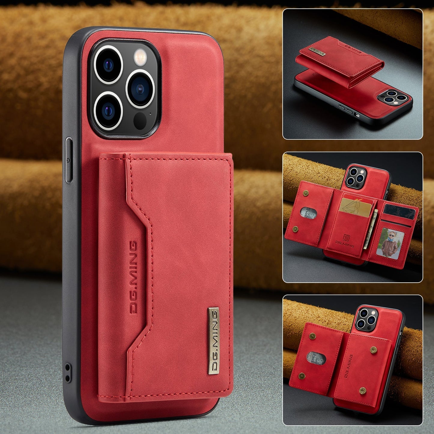 2 in 1 Detachable Leather Wallet Case For iPhone