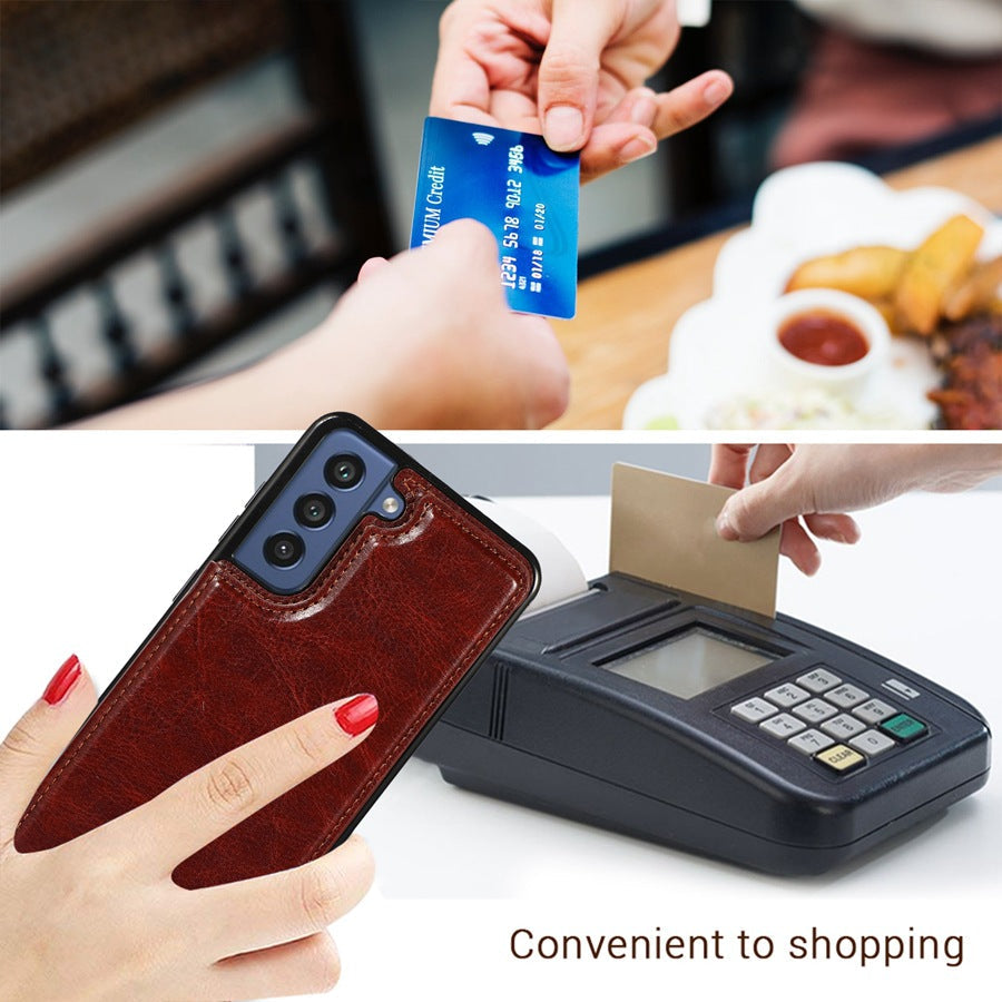 Wallet Double Button Leather Case For Samsung A14/A54