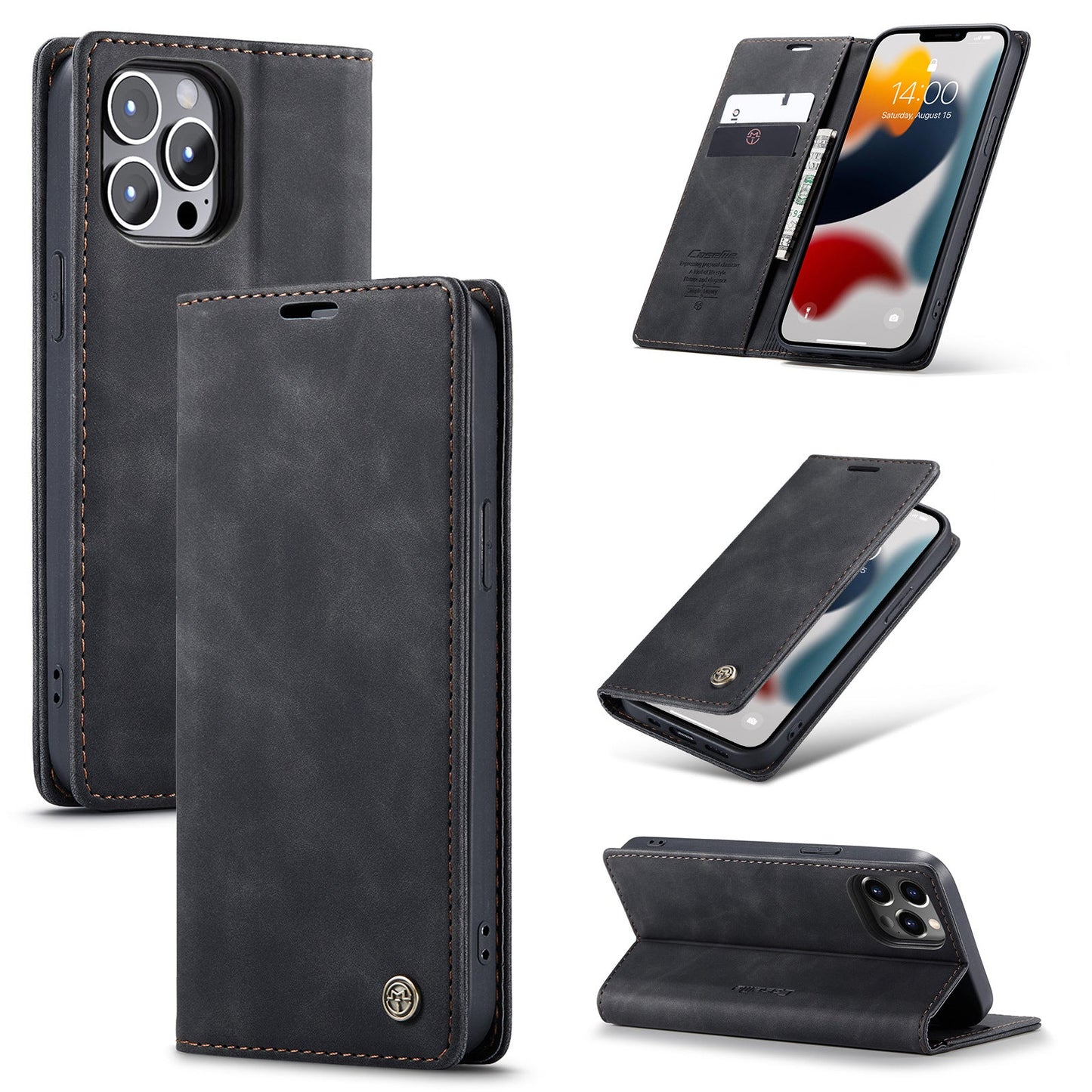 NewHigh Quality Retro Flip Leather Case Protective Cover For iPhone 14Series