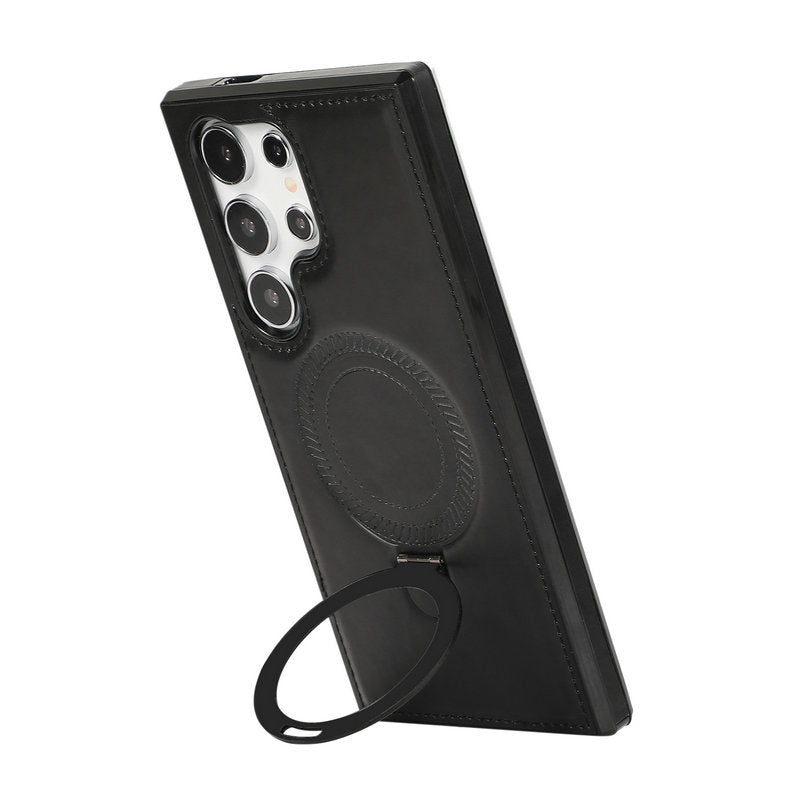 Luxury Leather Invisible Stand Case For Samsung