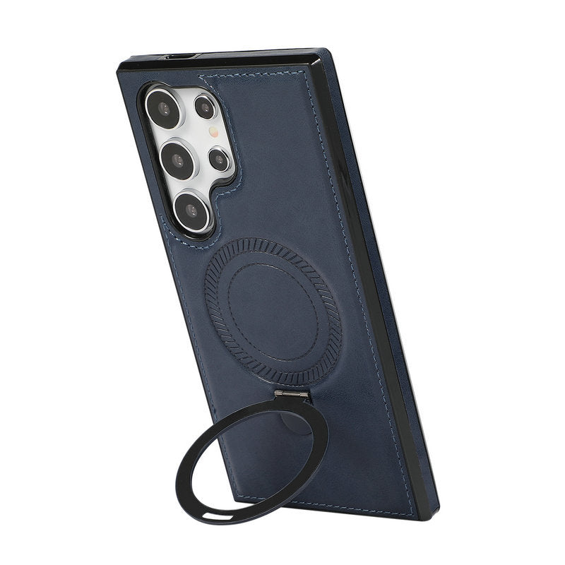 Luxury Leather Invisible Stand Case For Samsung