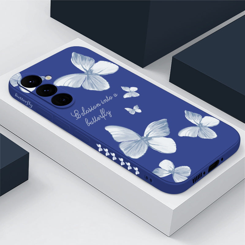 Samsung Retro Butterfly Flower Silicone Case