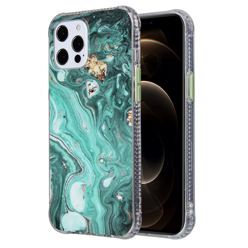 Colored Glass Marble Pattern Acrylic Anti-Fall Mobile Phone Case