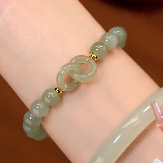 Interlocking Hetian Jade Bracelet