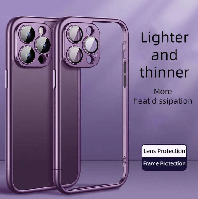 New spliced frame mobile phone case with built-in lens film for iPhone