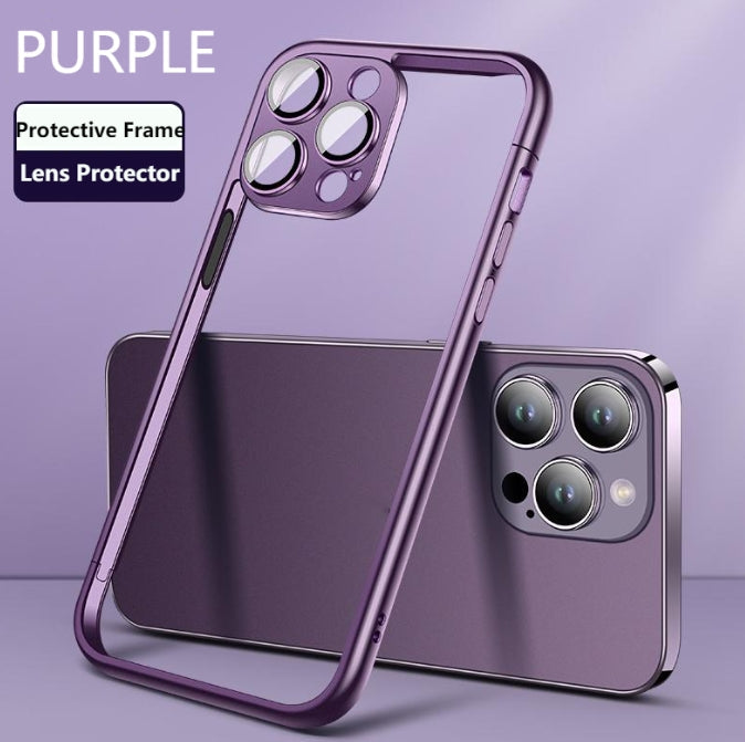 New spliced frame mobile phone case with built-in lens film for iPhone