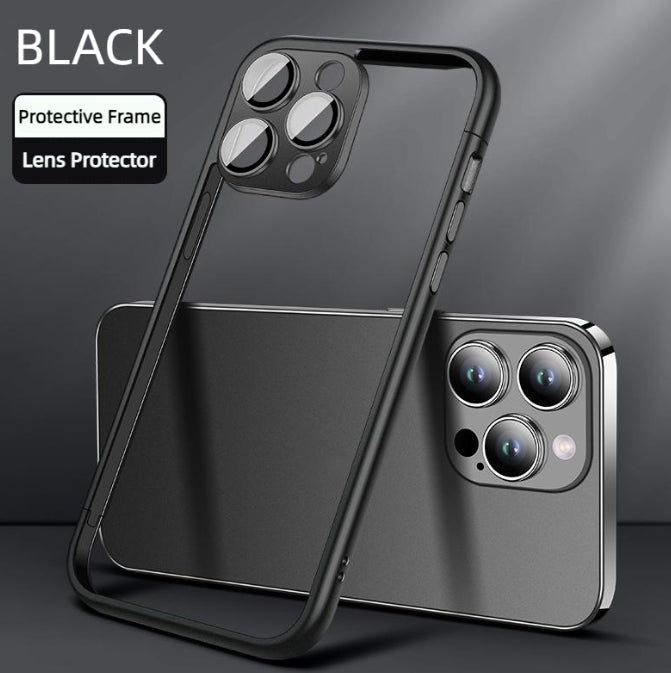 New spliced frame mobile phone case with built-in lens film for iPhone