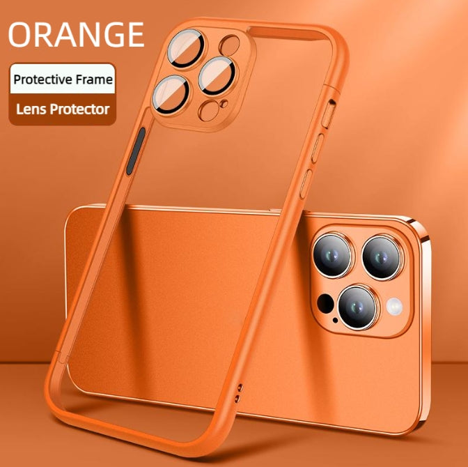 New spliced frame mobile phone case with built-in lens film for iPhone