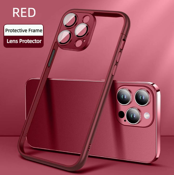 New spliced frame mobile phone case with built-in lens film for iPhone