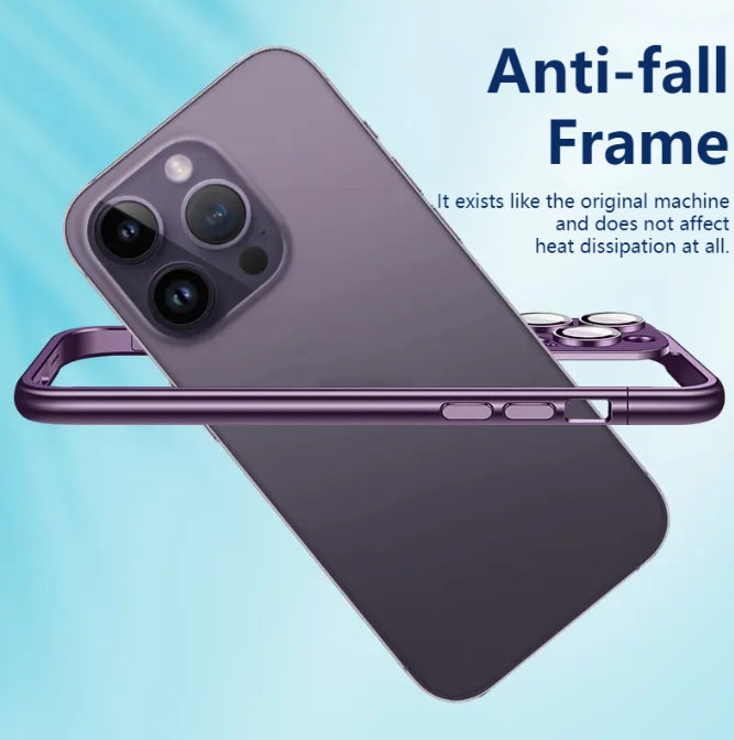 New spliced frame mobile phone case with built-in lens film for iPhone