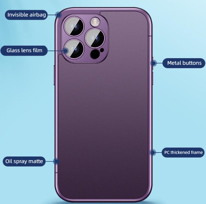 New spliced frame mobile phone case with built-in lens film for iPhone