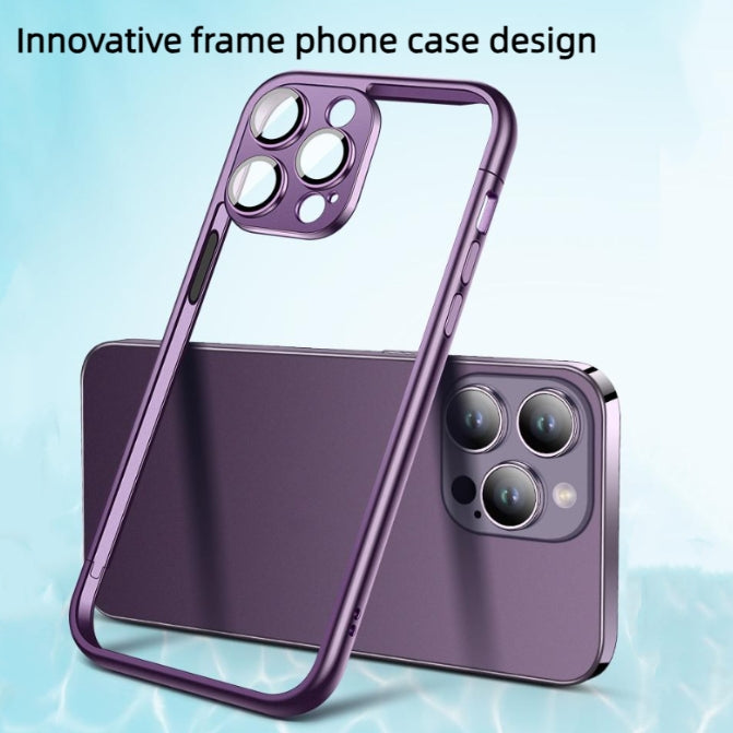 New spliced frame mobile phone case with built-in lens film for iPhone