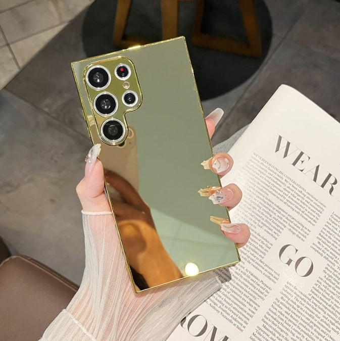 Mirror Plated Full-Cover Anti-Shock Phone Case for Samsung