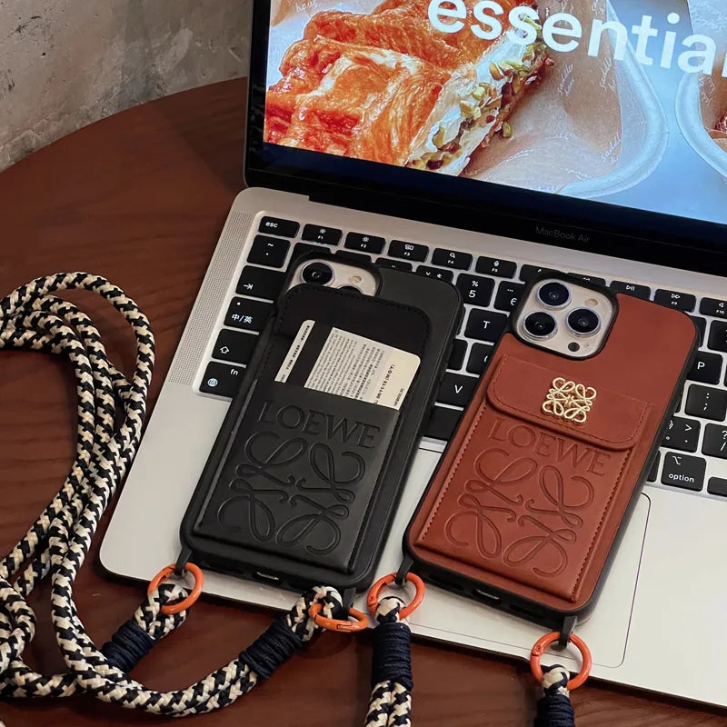 Western Leather Strap Loewe iPhone Case