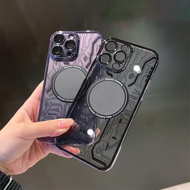 New iPhone Ultra Thin Circuit Pattern Magnetic Protective Case