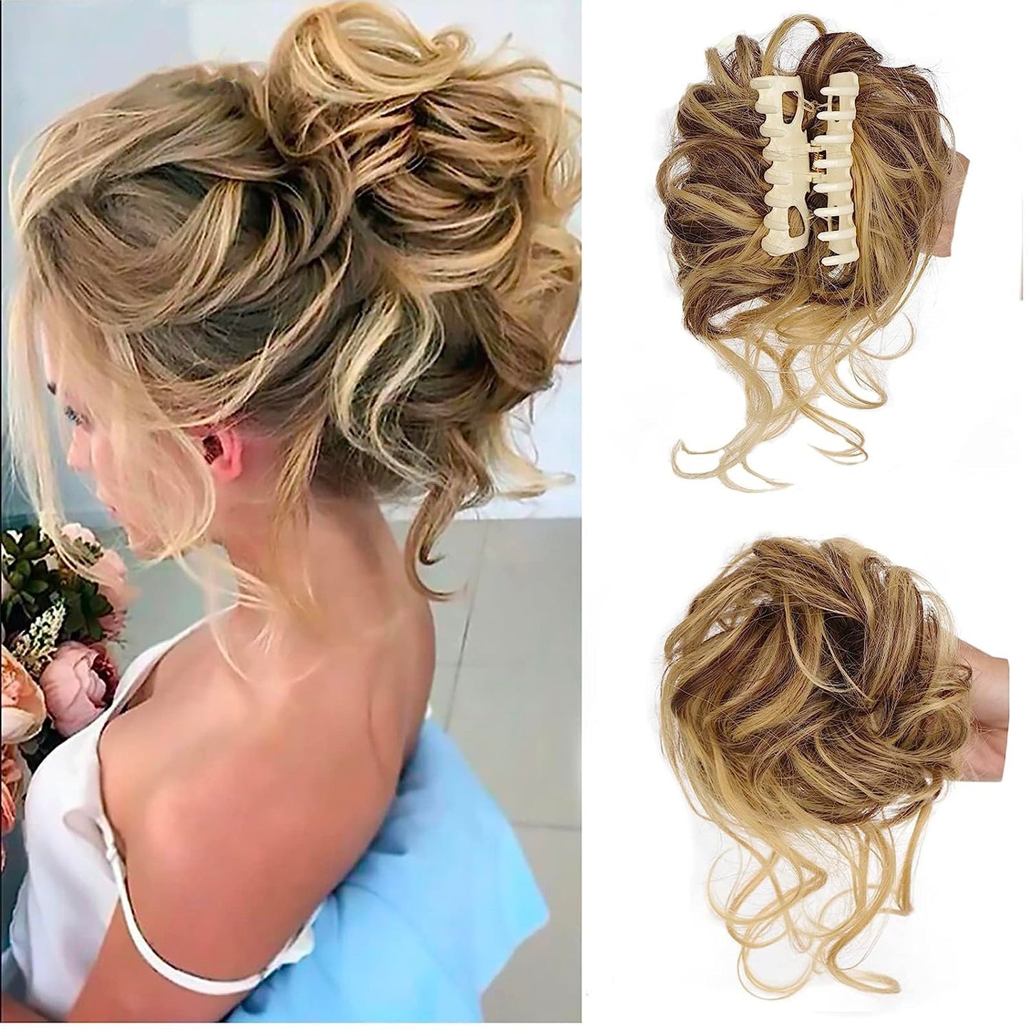 Buy 1 Get 1 Free - Curly Bun Hair Piece