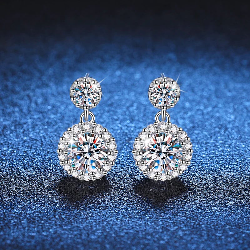 S925 Sterling Silver Moissanite Sunflower Earrings