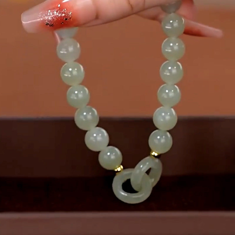 Interlocking Hetian Jade Bracelet