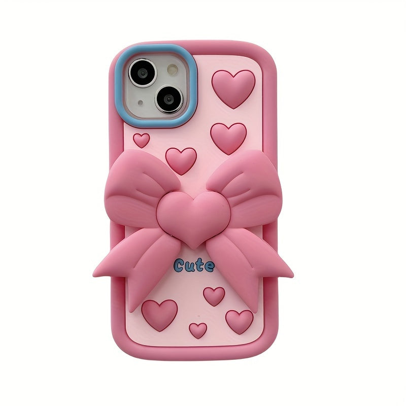 3D Love Heart Butterfly Bracket Case For iPhone