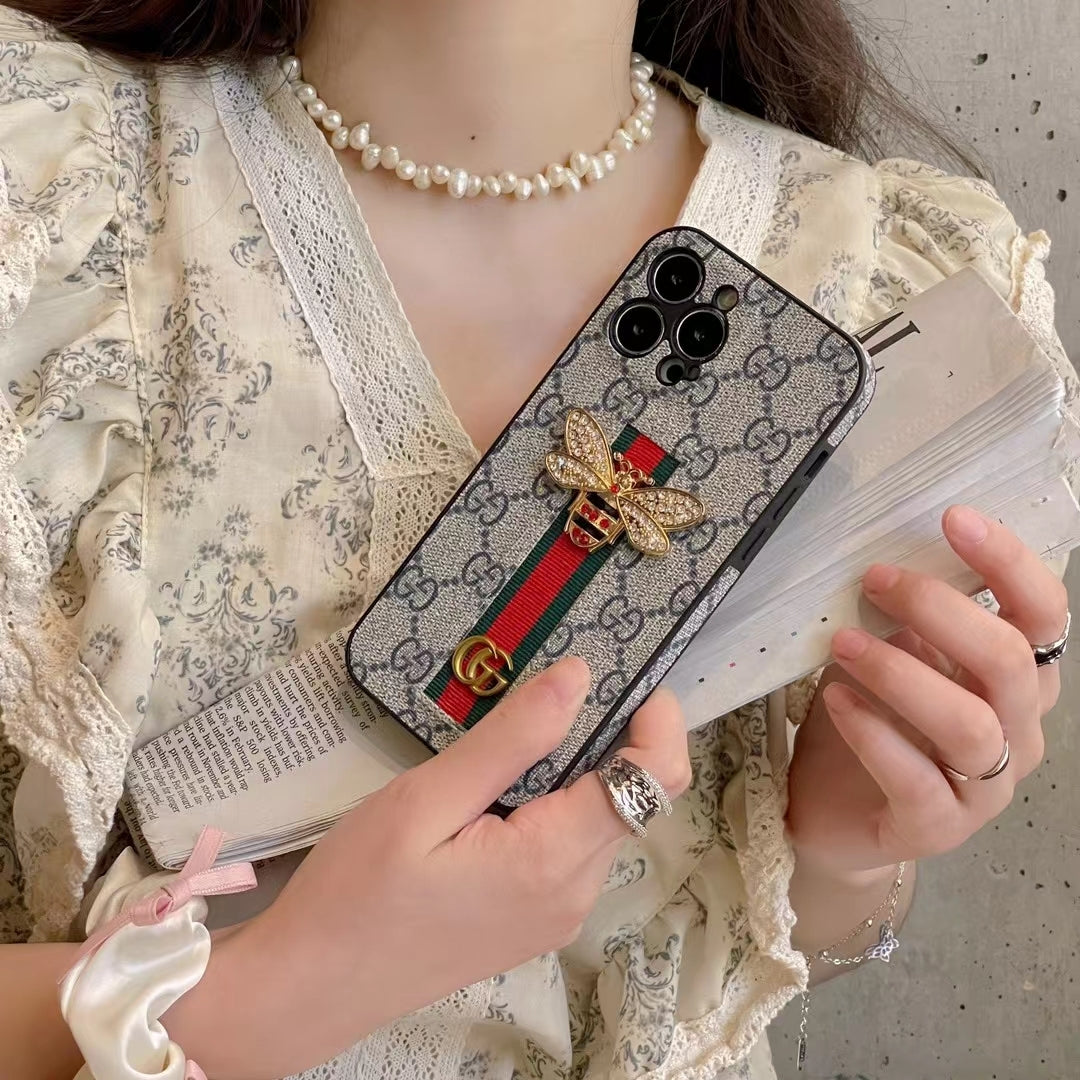 Luxury Crystal Bee Embellished Phone Case