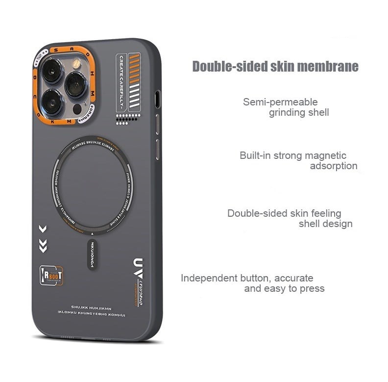 Tech style magnetic frosted mobile phone case