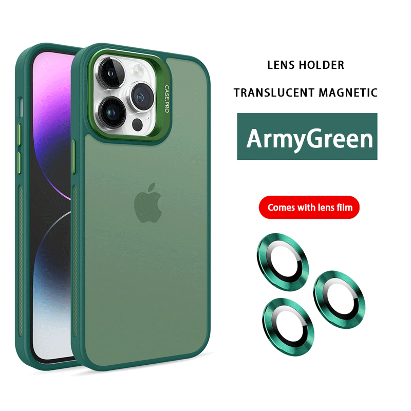 Translucent frosted metal lens frame holder mobile phone case (free metal lens protective film)