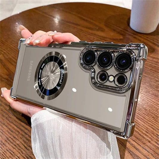 Plating Transparent Shockproof Case For Samsung