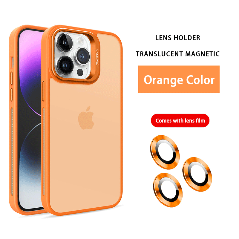 Translucent frosted metal lens frame holder mobile phone case (free metal lens protective film)