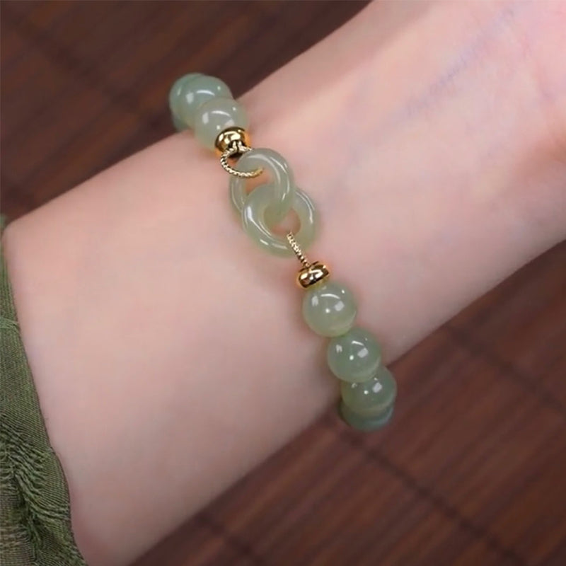 Interlocking Hetian Jade Bracelet