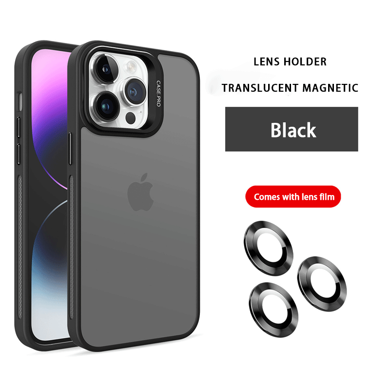 Translucent frosted metal lens frame holder mobile phone case (free metal lens protective film)