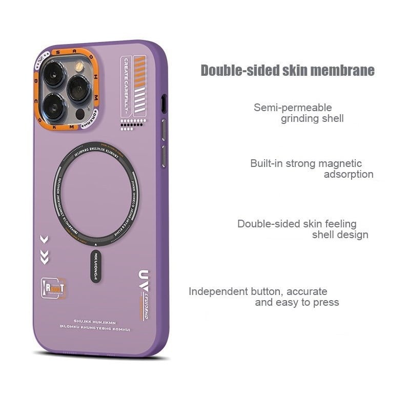 Tech style magnetic frosted mobile phone case