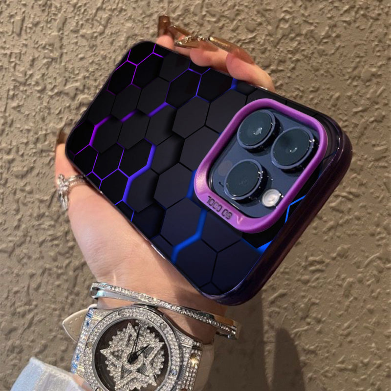 Cyberpunk Honeycomb 3D Cool Waterproof Phone Case For IPhone 14/13/12/11 Series