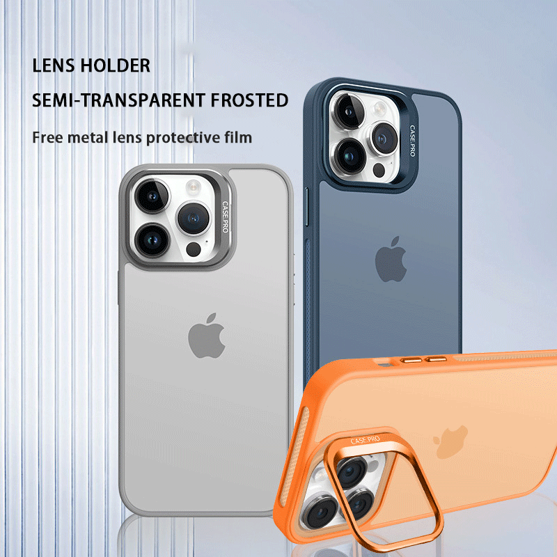 Translucent frosted metal lens frame holder mobile phone case (free metal lens protective film)