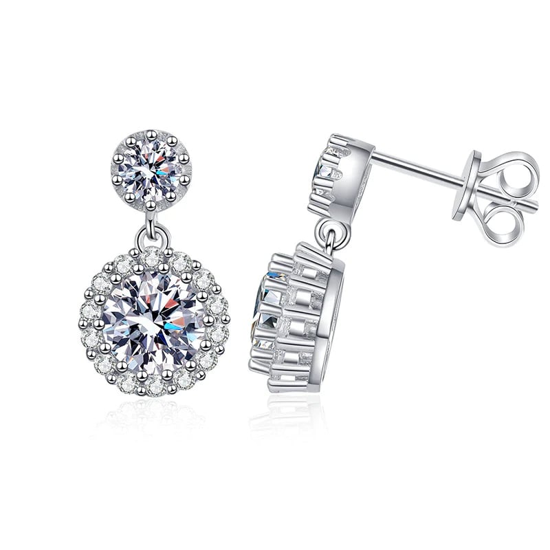 S925 Sterling Silver Moissanite Sunflower Earrings